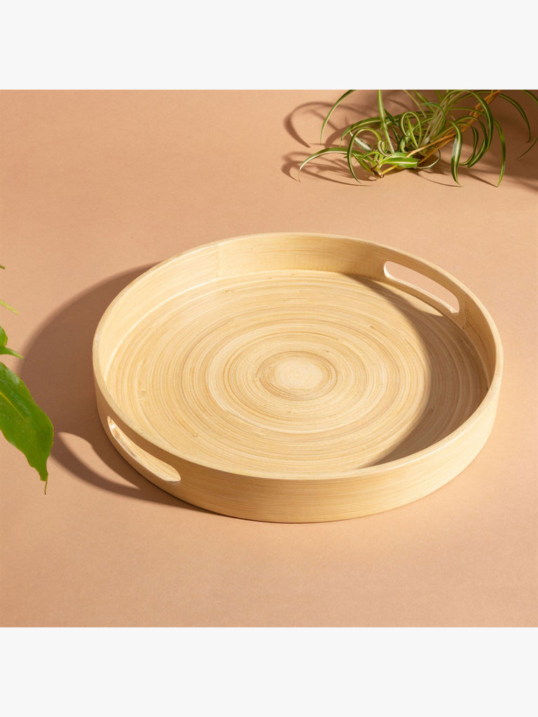 Natural Round Bamboo Tray – thoughtful gifts and beautiful finds from C&K, an independent lifestyle store in Settle.